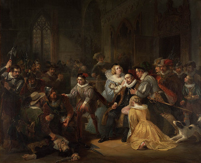 KS 052
          <br/>
          De aanslag door Jean Jauregui op Prins Willem I, Antwerpen 18 maart 1582
          <br/>
          <em>Pieneman, Nicolaas (1809-1860)</em>
        