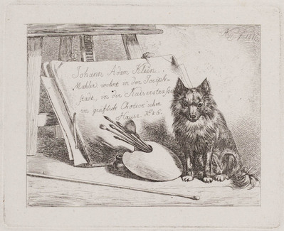 KG 01555
          <br/>
          Schildersezel met hond
          <br/>
          <em>Klein, Johann Adam (1792-1875)</em>
        