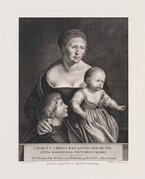 KG 01284.jpg; KG 01284; Portret vrouw en kinderen Hans Holbein de Jonge; grafiek