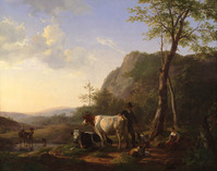 KS 017.jpg; KS 017; Landschap met herders en vee; schilderij