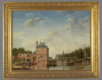 KS 220.jpg; KS 220; De Eendjes- of Leidse waterpoort, Haarlem; schilderij