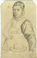N 048.jpg; N 048; Portret Jacob Matham op 13-jarige leeftijd; tekening