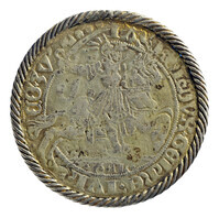 TMNK 00030
<br/>
Snaphaan uit Gelre op naam van Karel van Egmond, hertog van Gelre (1477-1480, 1492-1538), bewerkt tot muntsieraad
<br/>
<em>Gelre, hertogdom (1339-1581)</em>