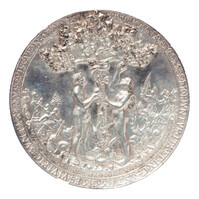 TMNK 00091
<br/>
Religieuze penning geslagen op last van hertog Johan Frederik van Saksen over het bijeenroepen van een kerkvergadering tussen Lutheranen en Zwinglianen
<br/>
<em>Saksen, keurvorstendom (1485-1547)</em>