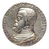 TMNK 00143
<br/>
Overdracht van een aantal rijksgebieden door keizer Karel V aan zijn zoon Philips II
<br/>
<em>Spaanse Nederlanden</em>