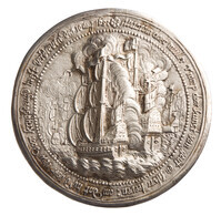 TMNK 00595
<br/>
Sneuvelen van Maarten Harpertszoon Tromp in een zeeslag tegen de Engelsen tijdens de Eerste Engelse Oorlog (1652-1654)
<br/>
<em>Republiek der Zeven Verenigde Nederlanden, republiek (1588-1795)</em>