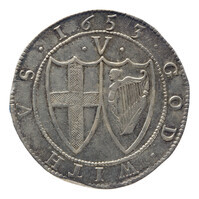 TMNK 00600
<br/>
Crown uit Engeland op naam van Olivier Cromwell (1653-1658)
<br/>
<em>Engeland (Commonwealth), republiek (1649-1660)</em>