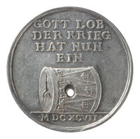 TMNK 01342
<br/>
Vrede van Rijswijk, gesloten tussen de geallieerden en Frankrijk - einde van de Negenjarige Oorlog (1688-1697)
<br/>
<em>Duitse Rijk</em>