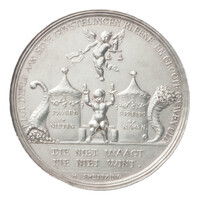 TMNK 01442
<br/>
Inname van Bonn, Huy, Limburg, Rheinbergh en Gelder herdacht op een loterijpenning van de stad Alkmaar
<br/>
<em>Republiek der Zeven Verenigde Nederlanden, republiek (1588-1795)</em>