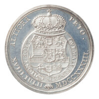 TMNK 01765
<br/>
Willem Karel Hendrik Friso, prins van Oranje en stadhouder van Friesland, tot ridder in de orde van de Kouseband verheven
<br/>
<em>Republiek der Zeven Verenigde Nederlanden, republiek (1588-1795)</em>