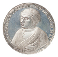 TMNK 01834
<br/>
Vermeende uitvinding van de boekdrukkunst door Laurens Janszoon Coster te Haarlem, derde eeuwfeest
<br/>
<em>Republiek der Zeven Verenigde Nederlanden, republiek (1588-1795)</em>