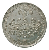 TMNK 01903
<br/>
Inspectie van de Westfriese munt (muntbusopening) te Medemblik onder het muntmeesterschap van Theunis Kist
<br/>
<em>Republiek der Zeven Verenigde Nederlanden, Holland (West-Friesland), landschap (1573-1795)</em>