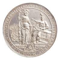 TMNK 02101
          <br/>
          Inspectie van de Westfriese munt (muntbusopening) te Enkhuizen onder het muntmeesterschap van Pieter Buyskes
          <br/>
          <em>Republiek der Zeven Verenigde Nederlanden, Holland (West-Friesland), landschap (1573-1795)</em>