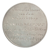 TMNK 02430
<br/>
Overlijden van Daniël Beekman, predikant van de Lutherse kerk te Westzaandam
<br/>
<em>provincie Holland (1581-1798), Bataafse Republiek (1795-1801)</em>