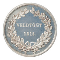 TMNK 02553
<br/>
Erepenning van de compagnie van de vrijwillige jagers te voet van de Utrechtse studenten voor de veldtocht in 1815
<br/>
<em>Verenigd Koninkrijk der Nederlanden (1815-1830)</em>
