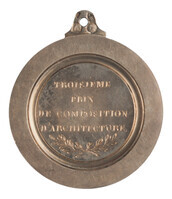 TMNK 02613
<br/>
Prijspenning van koning Willem I van de Academie voor Schone Kunsten te Antwerpen (derde prijs voor een architectuurcompositie)
<br/>
<em>Verenigd Koninkrijk der Nederlanden (1815-1830)</em>