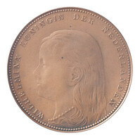 TMNK 03571
          <br/>
          Muntproef in laagreliëf met het borstbeeld van Wilhelmina
          <br/>
          <em>Nederland, Koninkrijk (1830-heden)</em>