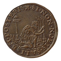 TMNK 04366
          <br/>
          Rekenpenning van Zeeland over het tot stadhouder verheffen van Willem van Oranje (Willem I)
          <br/>
          <em>Zeeland, graafschap</em>