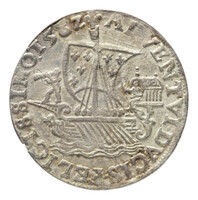 TMNK 04381
          <br/>
          Rekenpenning over de aankomst van de graaf van Alençon (Anjou) te Vlissingen (nagieting)
          <br/>
          <em>Vlaanderen, graafschap</em>