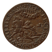 TMNK 04549
          <br/>
          Rekenpenning over de moordpartijen door de Spanjaarden na de verovering van de Franse plaats Dourlans
          <br/>
          <em>Republiek der Zeven Verenigde Nederlanden, Zeeland, provincie (1581-1795)</em>