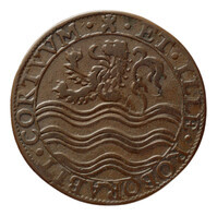 TMNK 04549
          <br/>
          Rekenpenning over de moordpartijen door de Spanjaarden na de verovering van de Franse plaats Dourlans
          <br/>
          <em>Republiek der Zeven Verenigde Nederlanden, Zeeland, provincie (1581-1795)</em>