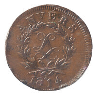 TMNK 05226
<br/>
Tien centime (noodmunt) uit Antwerpen
<br/>
<em>Antwerpen</em>