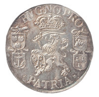 TMNK 05490
<br/>
Schutterspenning (betaalpenning) van de stad Leiden, gemaakt in 1670, met de wapens van de in november 1669 benoemde burgemeesters
<br/>
<em>Republiek der Zeven Verenigde Nederlanden, republiek (1588-1795)</em>