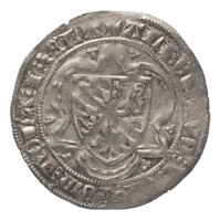 TMNK 05628
<br/>
Groot uit Holland op naam van Albrecht van Beieren, ruwaard (1358-1389) en graaf van Holland en Henegouwen (1389-1404)
<br/>
<em>Holland, graafschap</em>
