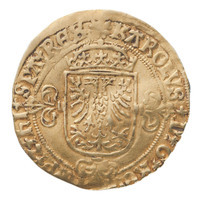 TMNK 05636
<br/>
Halve gouden reaal uit Holland op naam van Karel V (1506-1555)
<br/>
<em>Holland, graafschap</em>