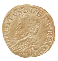 TMNK 05637
<br/>
Halve reaal uit Holland op naam van Philips II, koning van Spanje (1556-1598)
<br/>
<em>Holland, graafschap</em>