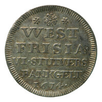 TMNK 05714
<br/>
Zes stuiver (bankgelt) uit West-Friesland
<br/>
<em>Republiek der Zeven Verenigde Nederlanden, Holland (West-Friesland), landschap (1573-1795)</em>