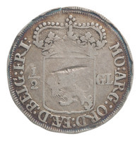 TMNK 05802
          <br/>
          Halve gulden uit Friesland
          <br/>
          <em>Republiek der Zeven Verenigde Nederlanden, Friesland, provincie</em>