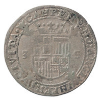 TMNK 05825
          <br/>
          Drie stuiver (halve arendschelling) uit Kampen op naam van Rudolf II, Rooms-Duits keizer (1576-1612)
          <br/>
          <em>Kampen</em>