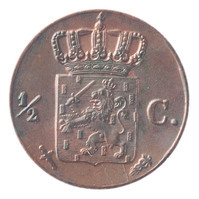 TMNK 05863
<br/>
Halve cent uit Nederland op naam van Willem II, koning der Nederlanden (1840-1849)
<br/>
<em>Nederland, Koninkrijk (1830-heden)</em>