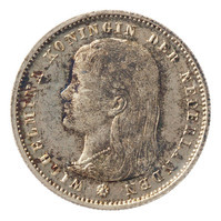 TMNK 05881
          <br/>
          Vijfentwintig cent (kwartje) uit Nederland op naam van Wilhelmina, koningin der Nederlanden (1890-1948)
          <br/>
          <em>Nederland, Koninkrijk (1830-heden)</em>