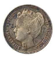 TMNK 05888
          <br/>
          Vijfentwintig cent (kwartje) uit Nederland op naam van Wilhelmina, koningin der Nederlanden (1890-1948)
          <br/>
          <em>Nederland, Koninkrijk (1830-heden)</em>