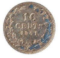 TMNK 05892
          <br/>
          Tien cent (dubbeltje) uit Nederland op naam van koningin Wilhelmina (1890-1948)
          <br/>
          <em>Nederland, Koninkrijk (1830-heden)</em>