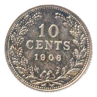 TMNK 05894
          <br/>
          Tien cent (dubbeltje) uit Nederland op naam van koningin Wilhelmina (1890-1948)
          <br/>
          <em>Nederland, Koninkrijk (1830-heden)</em>