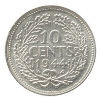 TMNK 05898
          <br/>
          Tien cent (dubbeltje) uit Nederland op naam van koningin Wilhelmina (1890-1948)
          <br/>
          <em>Nederland, Koninkrijk (1830-heden)</em>