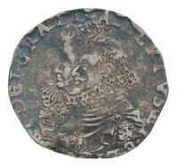 TMNK 05945
<br/>
Drie reaal; vijftien stuiver uit Vlaanderen op naam van Albrecht en Isabella, soeverein vorsten over de Zuidelijke Nederlanden (1598-1621)
<br/>
<em>Vlaanderen</em>