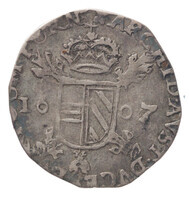 TMNK 05945
<br/>
Drie reaal; vijftien stuiver uit Vlaanderen op naam van Albrecht en Isabella, soeverein vorsten over de Zuidelijke Nederlanden (1598-1621)
<br/>
<em>Vlaanderen</em>