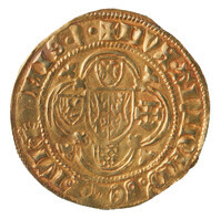 TMNK 06203
<br/>
Sint jans goudgulden uit Gelre op naam van Arnold van Egmond, hertog (1423-1465, 1471-1473) / Jan II van Egmont, voogd (1423-1436)
<br/>
<em>Gelre, hertogdom (1339-1581)</em>