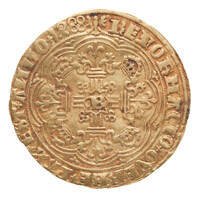 TMNK 06316
<br/>
Halve rozenobel (schuitken) uit Gelre op naam van Philips de Schone, hertog (1482-1492) / Maximiliaan I, voogd (1482-1492)
<br/>
<em>Gelre, hertogdom (1339-1581)</em>