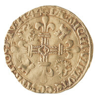 TMNK 06604
<br/>
Zonnekroon uit Gelre op naam van Karel V, keizer (1519-1556)
<br/>
<em>Gelre, hertogdom (1339-1581)</em>