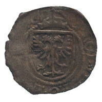 TMNK 06616
<br/>
Hollandse penning uit Gelre op naam van Karel V, keizer (1519-1556)
<br/>
<em>Gelre, hertogdom (1339-1581)</em>