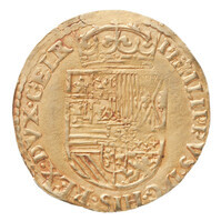 TMNK 06657
<br/>
Halve reaal uit Gelre op naam van Philips II, koning van Spanje (1556-1598)
<br/>
<em>Gelre, hertogdom (1339-1581)</em>