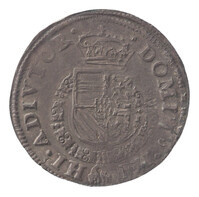 TMNK 06719
<br/>
Halve bourgondische kruisdaalder uit Gelre op naam van Philips II, koning van Spanje (1556-1598)
<br/>
<em>Gelre, hertogdom (1339-1581)</em>