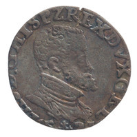 TMNK 06723
          <br/>
          Tiende philipsdaalder uit Gelre op naam van Philips II, koning van Spanje (1556-1598)
          <br/>
          <em>Gelre, hertogdom (1339-1581)</em>