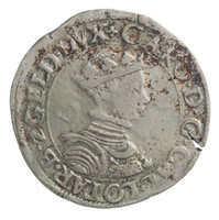 TMNK 06749
<br/>
Teston uit Gelre op naam van Karel III van Lotharingen, hertog van Lotharingen, pretendent van Gelderland (1555-1608)
<br/>
<em>Gelre, hertogdom (1339-1581)</em>