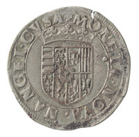 TMNK 06749
<br/>
Teston uit Gelre op naam van Karel III van Lotharingen, hertog van Lotharingen, pretendent van Gelderland (1555-1608)
<br/>
<em>Gelre, hertogdom (1339-1581)</em>